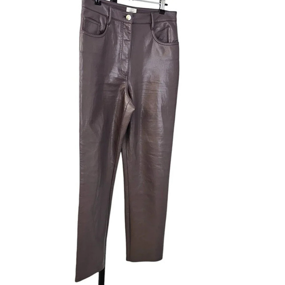 Aritzia Wilfred The Melina Pant Size 6 High Rise  Straight Leg Vegan Leather - Picture 3 of 8